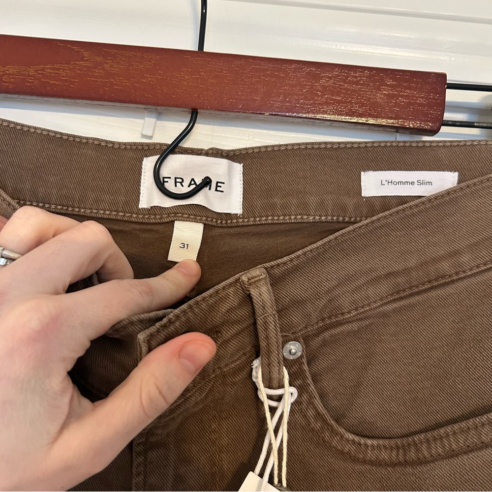 NWT Frame L'Homme Slim Brushed Twill Size 31 Brown Jeans - Picture 4 of 8